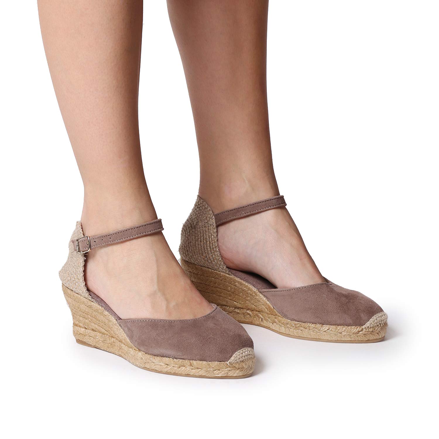 Toni Pons Lloret-5 - Keil-Espadrille für Damen in Uni-Tönen Veloursleder.