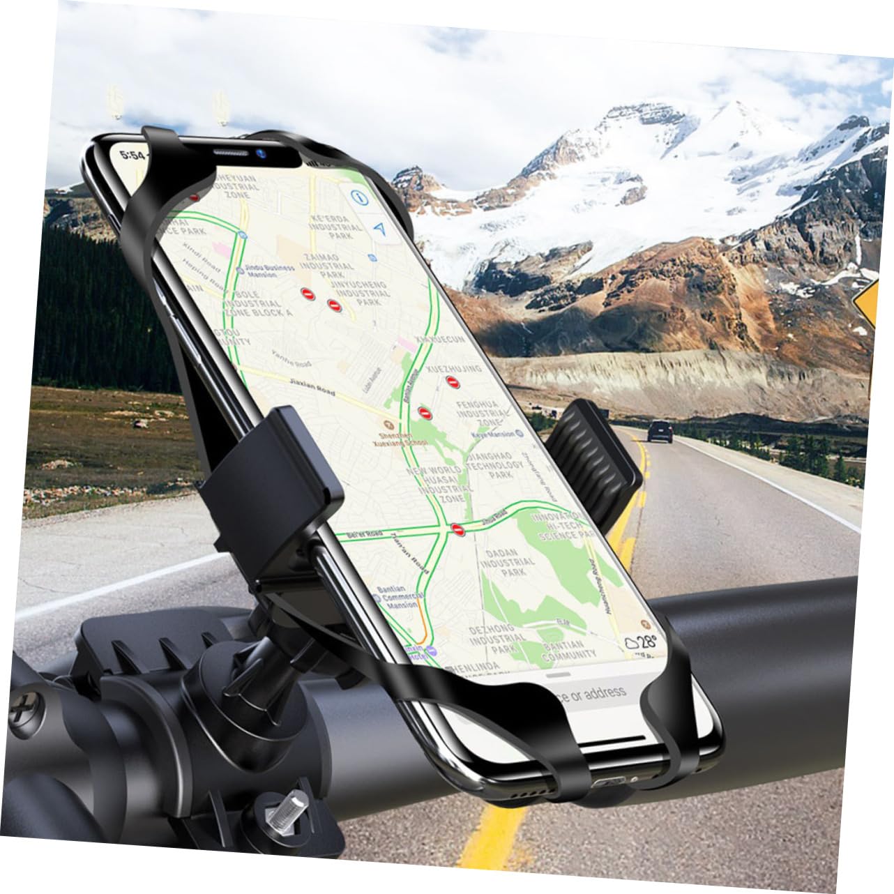 Cabilock 3 Pezzi Smartphone da Manubrio Bici Porta Telefono per Biciclette Facile Installazione e Accesso Rapido Nero