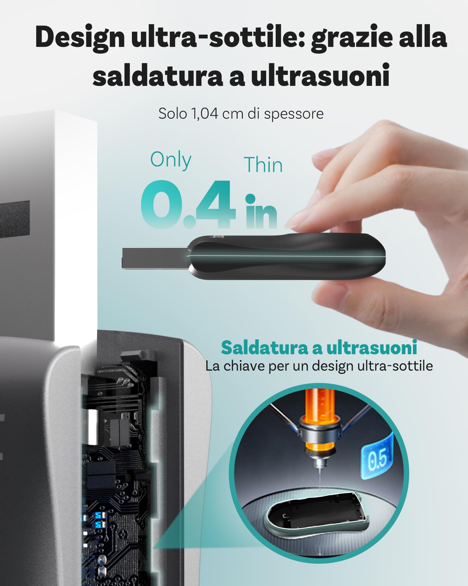 OTTOCAST Nuovo 2025 Mini Flow – Adattatore CarPlay wireless & Android Auto, Dongle 2-in-1, Plug & Play, Ultra Compatto, Compatibile con iPhone & Android, Per auto dal 2016 (Non per BMW/Tesla)