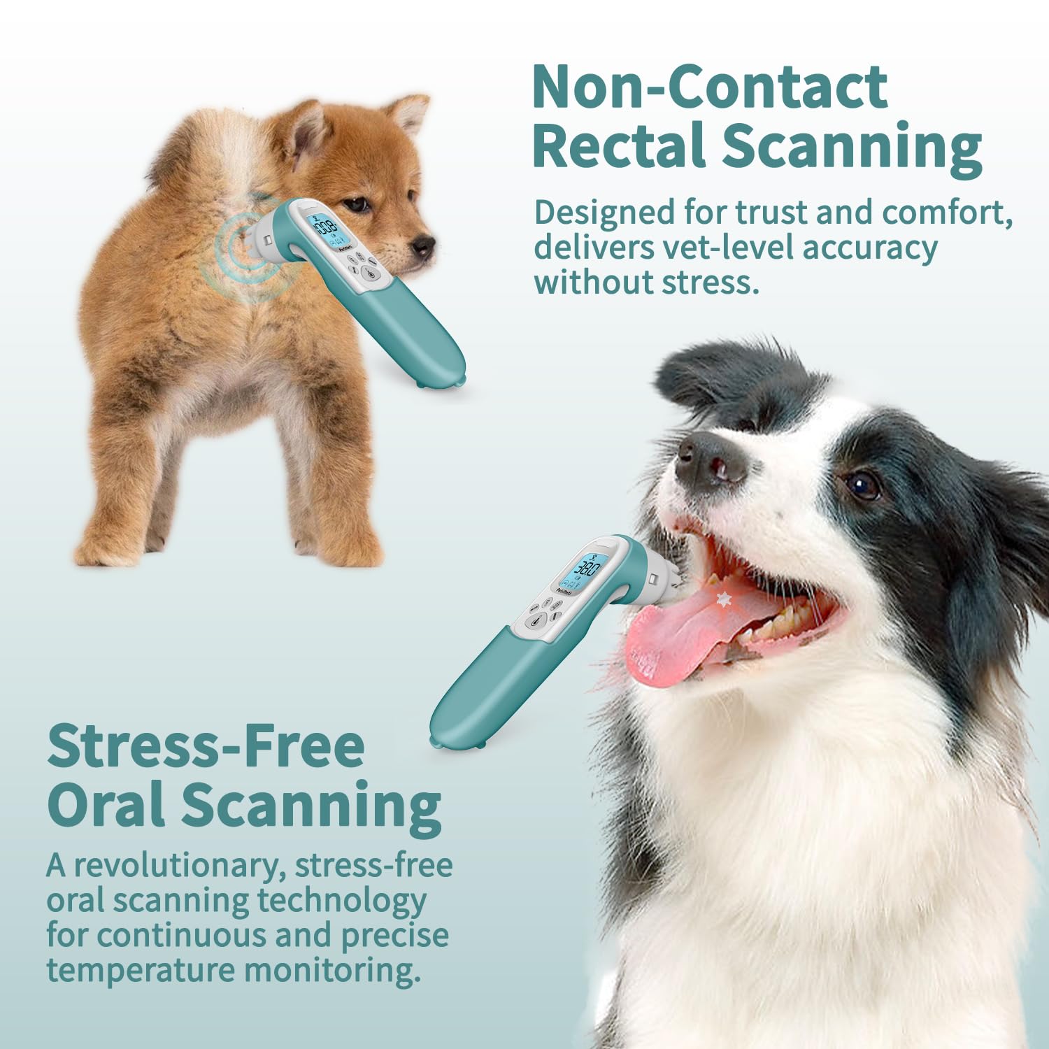 Smart Pet Thermo Comb - Termometro digitale non invasivo per animali domestici, per cani e gatti, scansione orale/rettale/superficiale per un rilevamento accurato della temperatura interna
