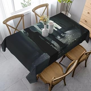 Haunted Mansions Print Rectangle Tablecloth 55x35 in Rustic Table Cloth Dining Table Cover for Party Dinner
