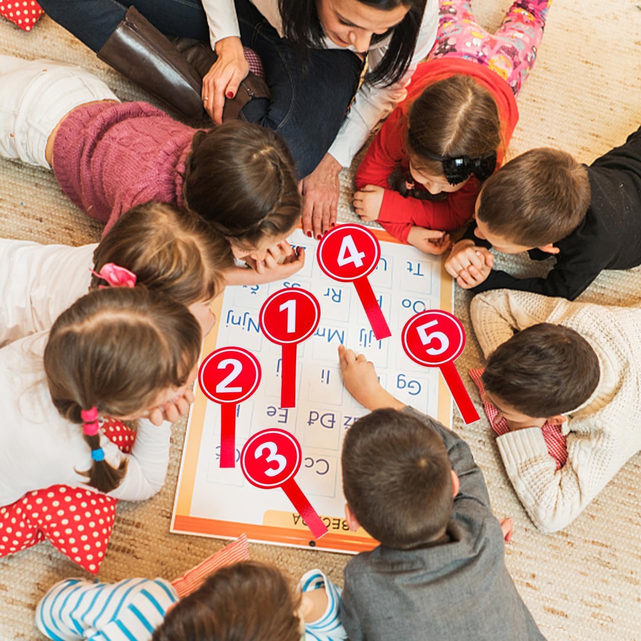 Angoily Handheld Score Paddles Number Boards 7.48X3.74In Practical Scoring Boards with Handle for Sports Competition Voting and Judging Set of 10