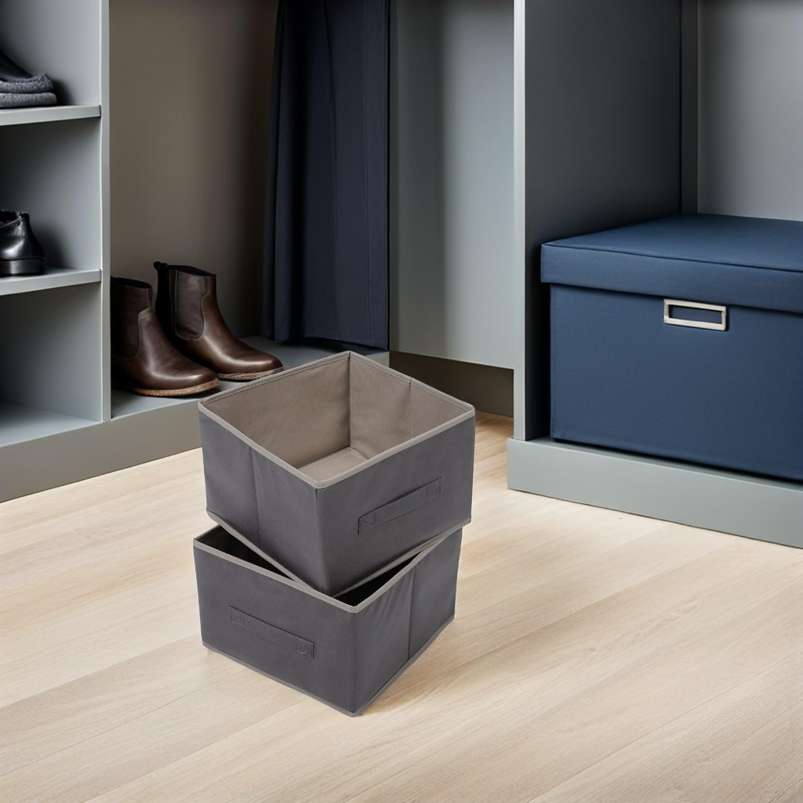 Organizzatore da Appendere per Armadio Non Tessuto Beige 6 Scomparti Separati e Apertura Rinforzata, Struttura Robusta per Ingresso e Guardaroba