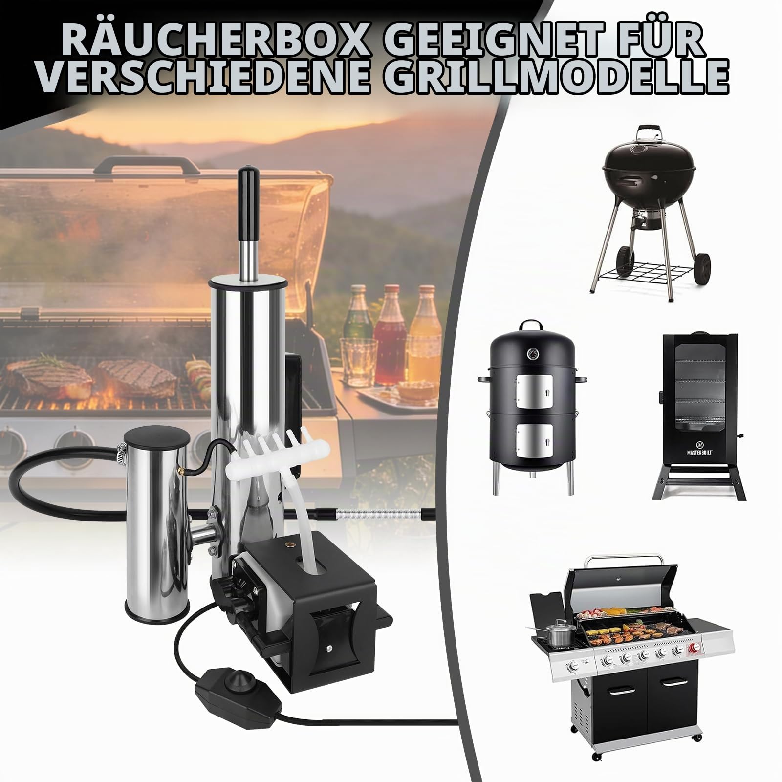 Rauchgenerator mit Pumpe, Kaltrauchgenerator Mit verbesserter Luftpumpe | Tragbares Räucherofen Elektrisch Zum Räuchern von Lebensmitteln und Fleisch, BBQ Rauch-Erzeuger