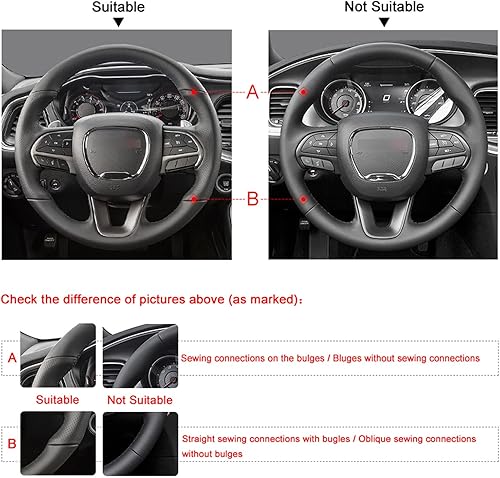 Miniatura 3 de Envoltura cosida a mano para Dodge ChallengerDodge ChargerDodge Durango 2015-2023 Protección interior del volante Accesorios