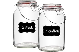 1 Gallon Glass Jar with Lid 2 Pack - Large Glass Jars...