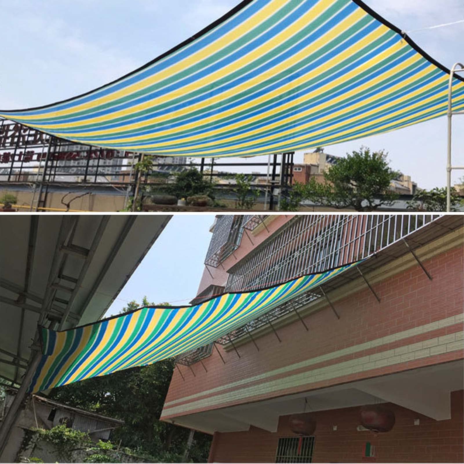 Rete Ombreggiante Strisce Colore 2x3m, Panno Ombreggiante Anti-UV Resistente, Rete Telo Ombra a Rete Traspirante, Antivento a Prova di Sole, con Occhielli, per Giardino, Esterno