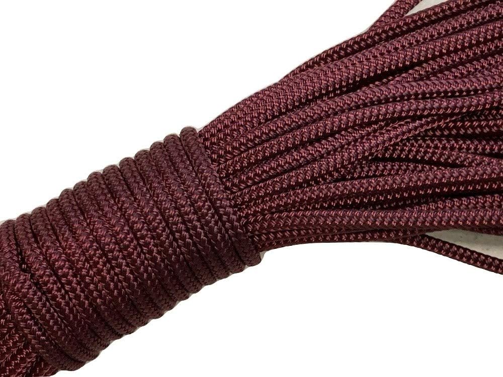 Double Braid Polyester Rope 1/4 Inch, Burgundy