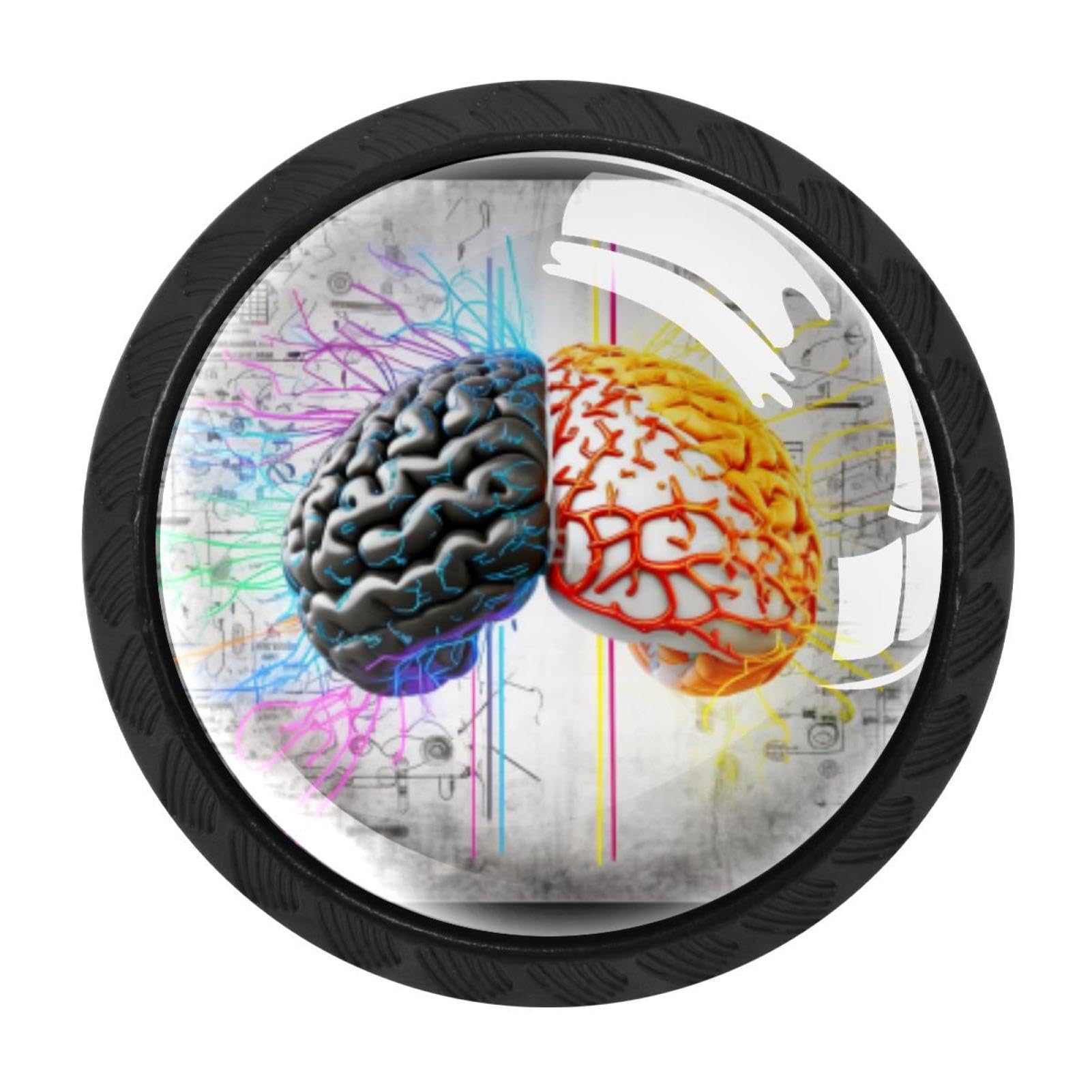 Chenzzzz Multicolored 01 4 Pieces Mathematical Engineering Brain Kitchen Cabinet Knobs Drawer Knobs Dresser Knobs Black Knobs Drawer Pulls Dresser Drawer Handles Knobs For Dresser Drawers