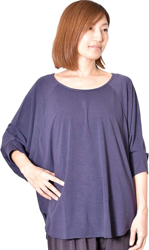 Amazon Pane T One パネットワン ヨガ ウェア トップス 7分袖ドルマンtシャツ レディース パープル Tシャツ カットソー 通販 Amazon Pane T One パネットワン ヨガ ウェア トップス 7分袖ドルマンtシャツ レディース パープル Tシャツ カットソー 通販