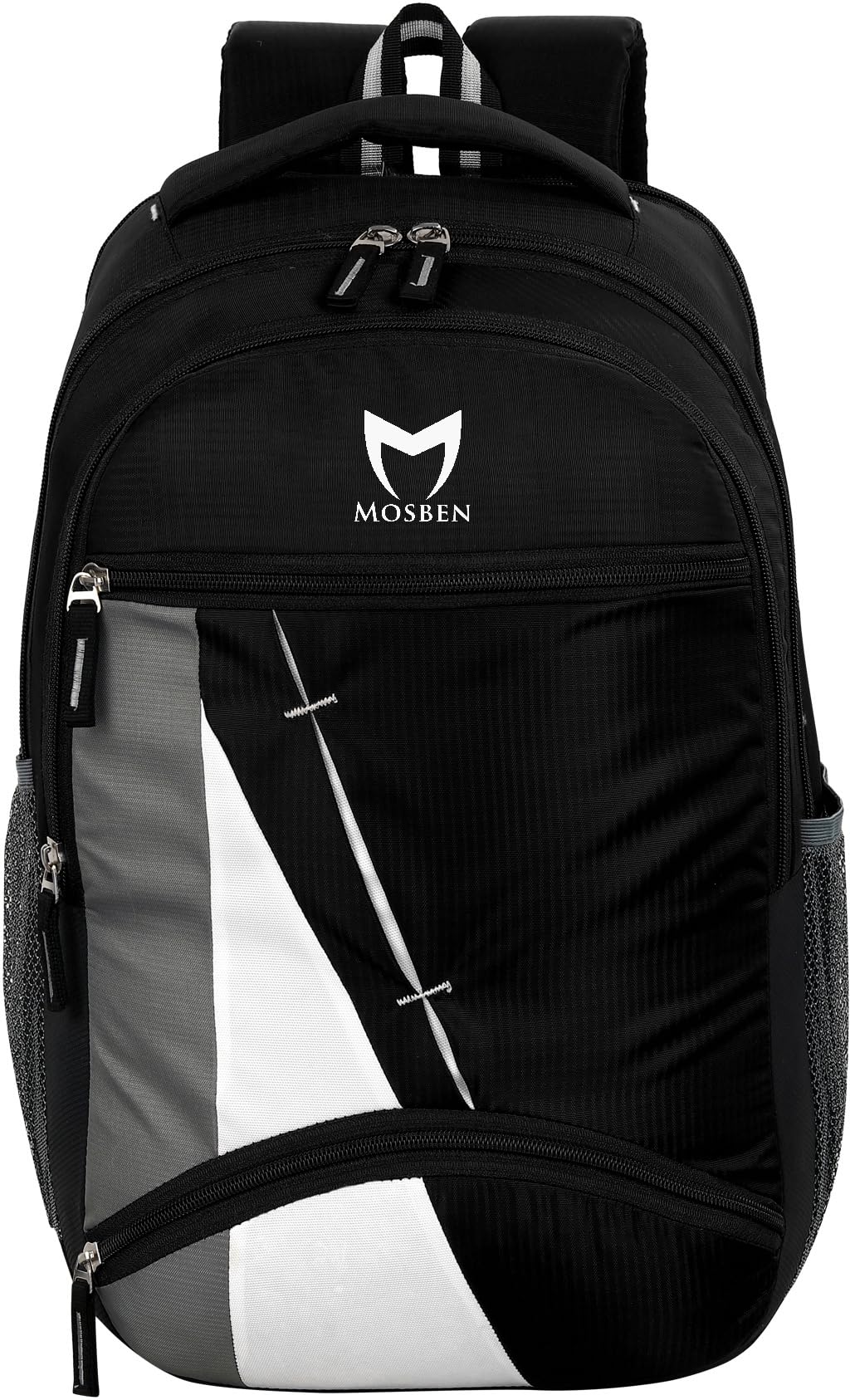 Mosben Casual Laptop Backpack 35L, 3 Main Compartments, Bottle Pocket, 2 Front Pocket, Padded Shoulder Strap Black with Grey Accents School College Bag (B0DCC8MGPR) Amazon Price History, Amazon Price Tracker