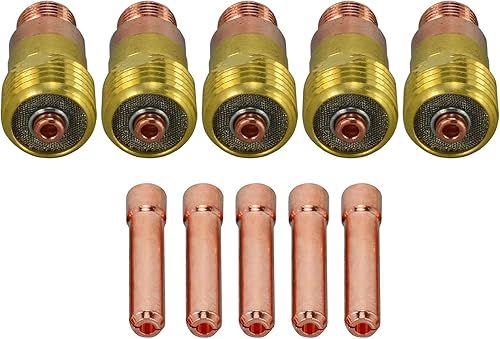 RIVERWELD TIG Stubby Gas Lens Collet Cuerpos 17GL332 10N24S 332 '' 0.094 in Assort Kit para QQ300 PTA DB SR WP 17 18 26 TIG Antorcha de soldadura 10