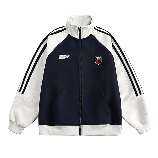 Silent Vortex Jaqueta masculina universitária com zíper e letras estampadas, listradas, jaqueta bomber de beisebol, casacos urbanos