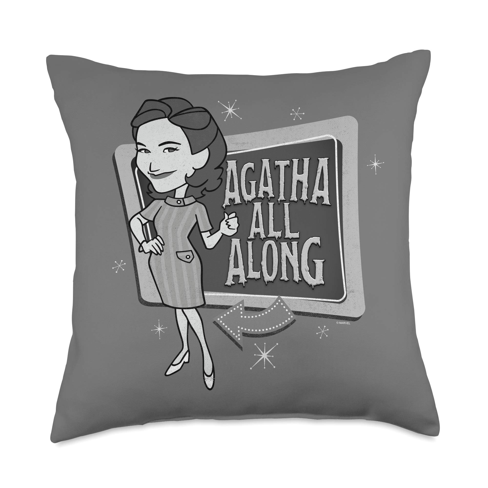 Marvel WandaVision Agnes Harkness Agatha All Along Throw Pillow, 18x18, Multicolor