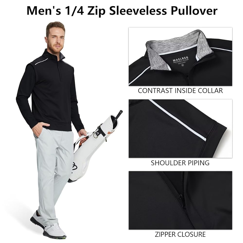 メンズウェア Local GOLF Simple Fleece VEST | Black Callaway Men's High Gauge Fleece Zippered Sleeveless Golf
