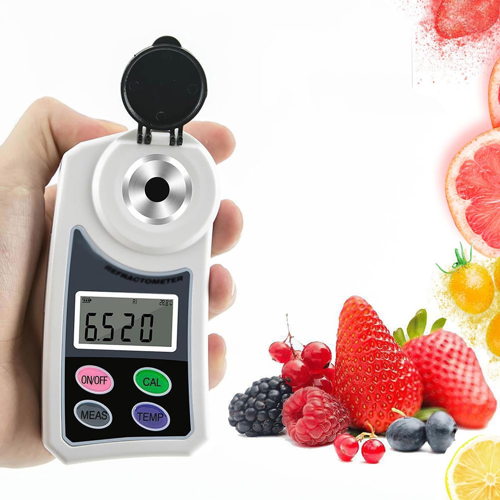Réfractomètre Brix numérique portable écran LCD rétroéclairé pour bière et jus
