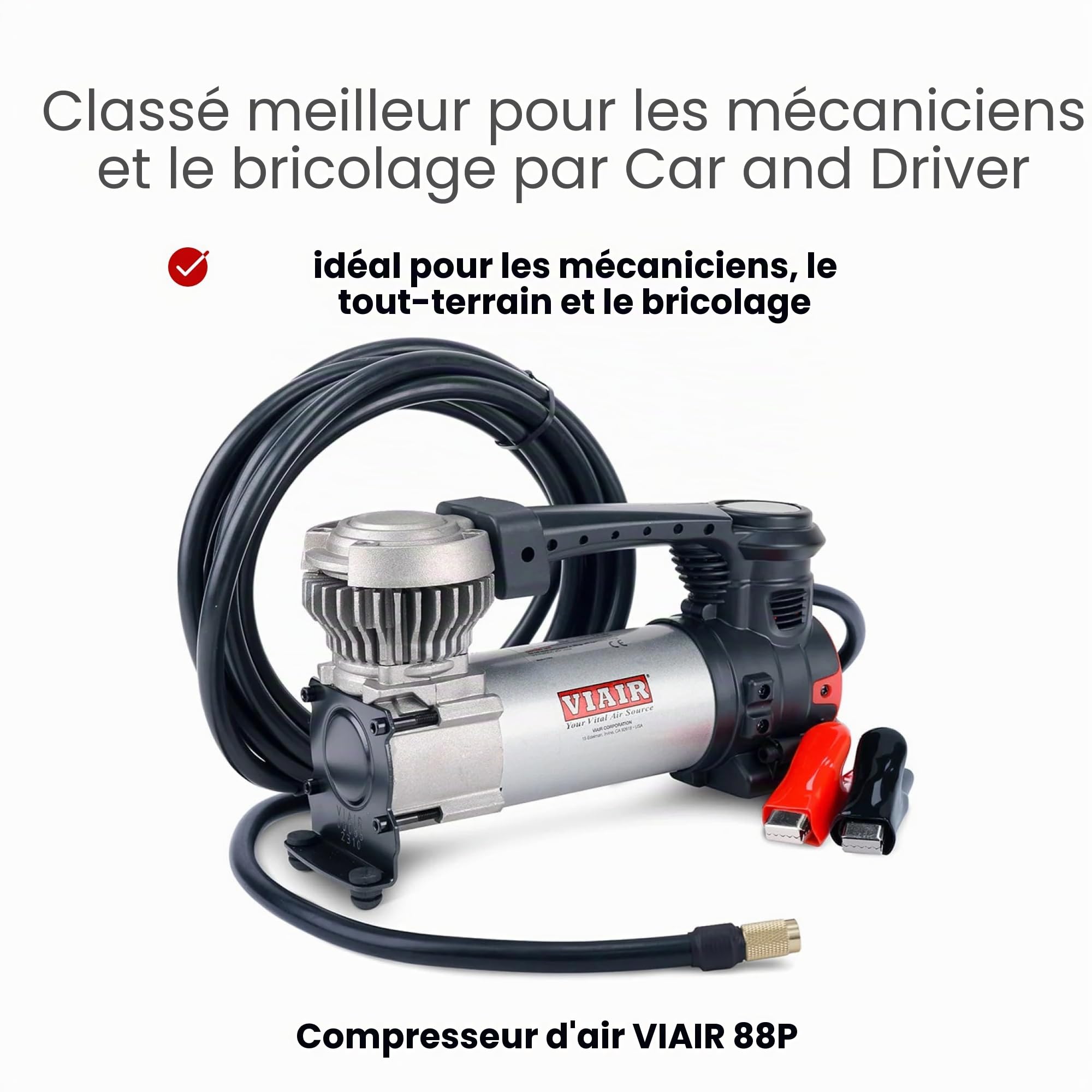 VIAIR Digital EVC88P – Compresseur d'air portable pour voiture, camion, SUV et camping-car | Fonction d'arrêt automatique préréglée | Pompe à pneu 12 V robuste 12 V 120 PSI