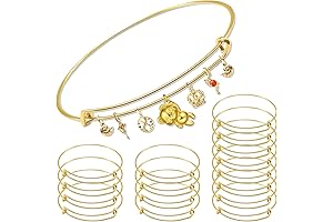 FANCY NOVA Gold Expandable Bangle Blank Bracelets for Jewelry Making