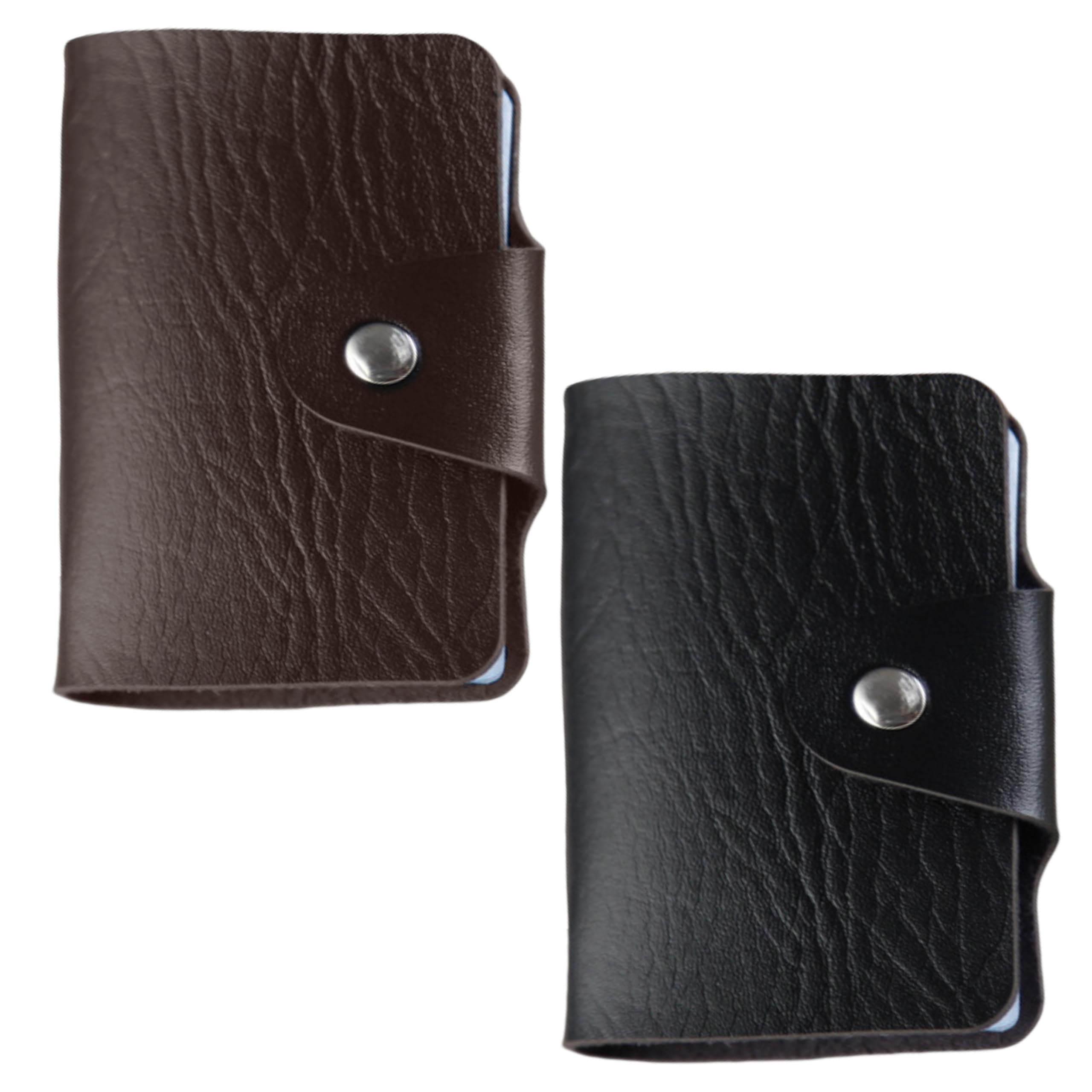 Kraptick Pocket Cards Holder - Compact Lightweight Wallet for Credit and Debit Cards, Multi-Functional Card Organizer, Durable Card Carrier with 16 Slots for Easy Access (Brown & Black) (Combo of 2)