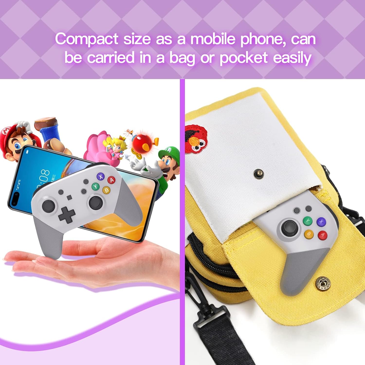 JDDWIN Wireless Mini Controller Compatible With Nintendo Switch 2/Lite/Oled/Switch Pro Controller,Switch Remote Gamepad with NFC Amiibo,Dual Vibration, Wake -Up And Motion Control Function [nintendo_ds]