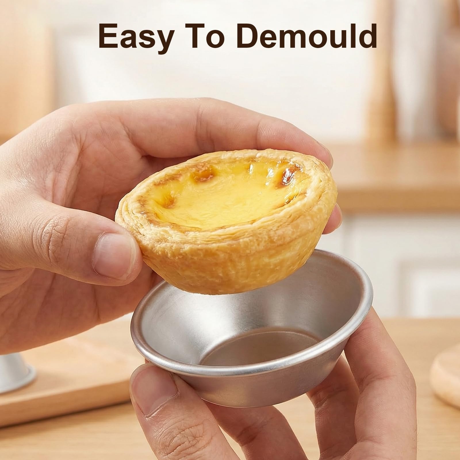 25 Pièces Moule Pasteis de Nata, Réutilisables Moule a Tartelette Aluminium Moules Mini Tartelette Revêtement Antiadhésif Faciles à Nettoyer pour Production Pastéis de Nata, Gâteaux, Pâtisseries