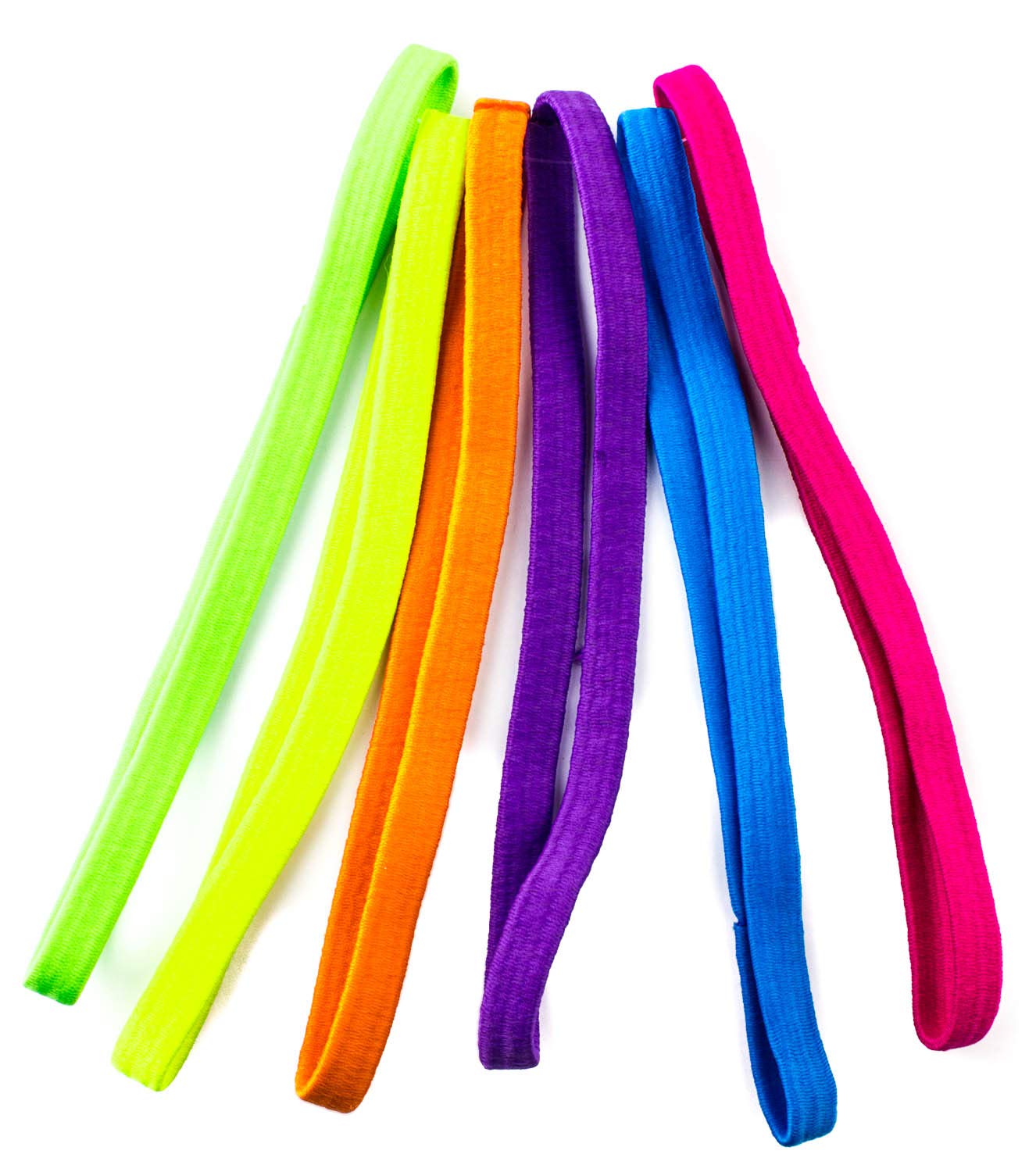 Mytoptrendz Unisex Neon Green, Neon Yellow, Neon Orange Mytoptrendz® Thin Long Elastic Headband Hair Bands Pack Of 6 Assorted Colour