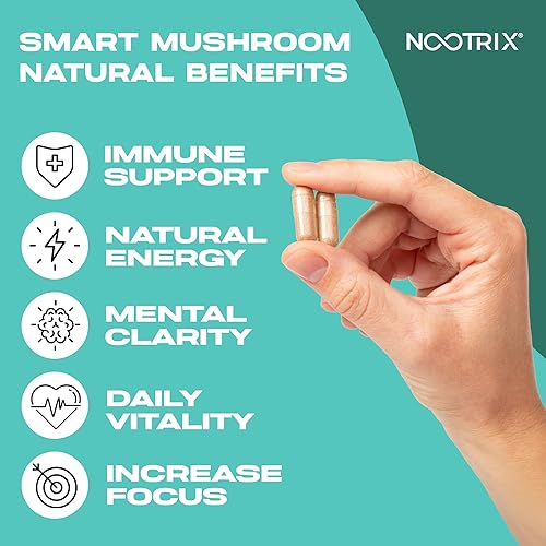 Miniatura 3 de Nootrix Suplemento complejo de hongos inteligentes  Apoya la memoria, el enfoque mental, la salud cognitiva y la energía  27,000 mg de hongos
