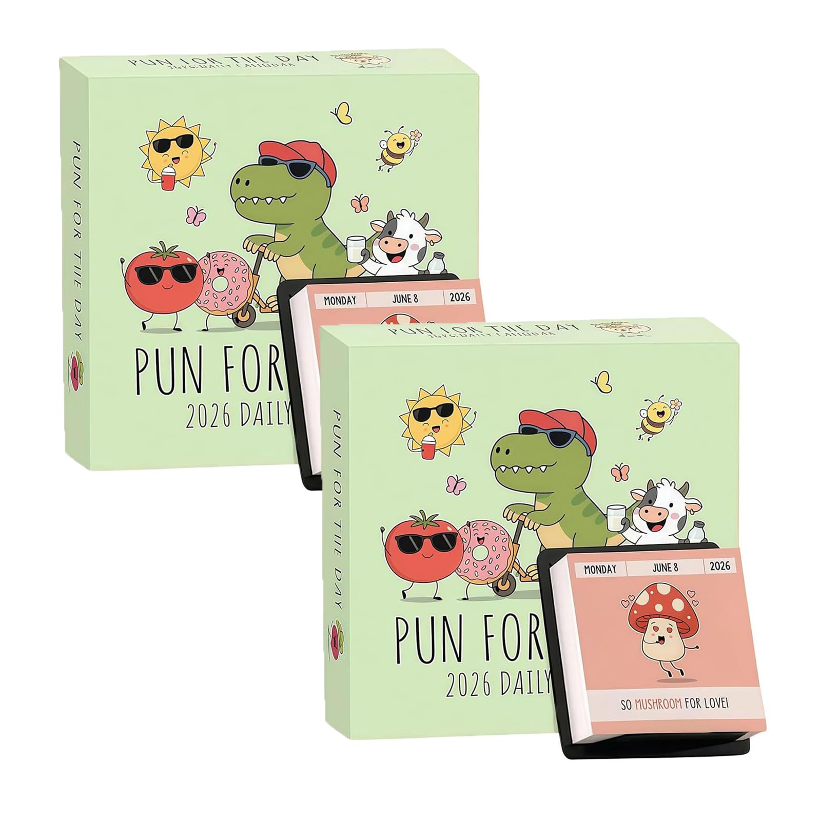 Punnys Motivational Desk Calendar 2026,Funny Desk Calendar 2026,Daily Tear-Off Pun Of The Day Jokes & Inspirational Quotes,Funny Positive Quotes Flip Desktop Calendar for Office & Home (2A)