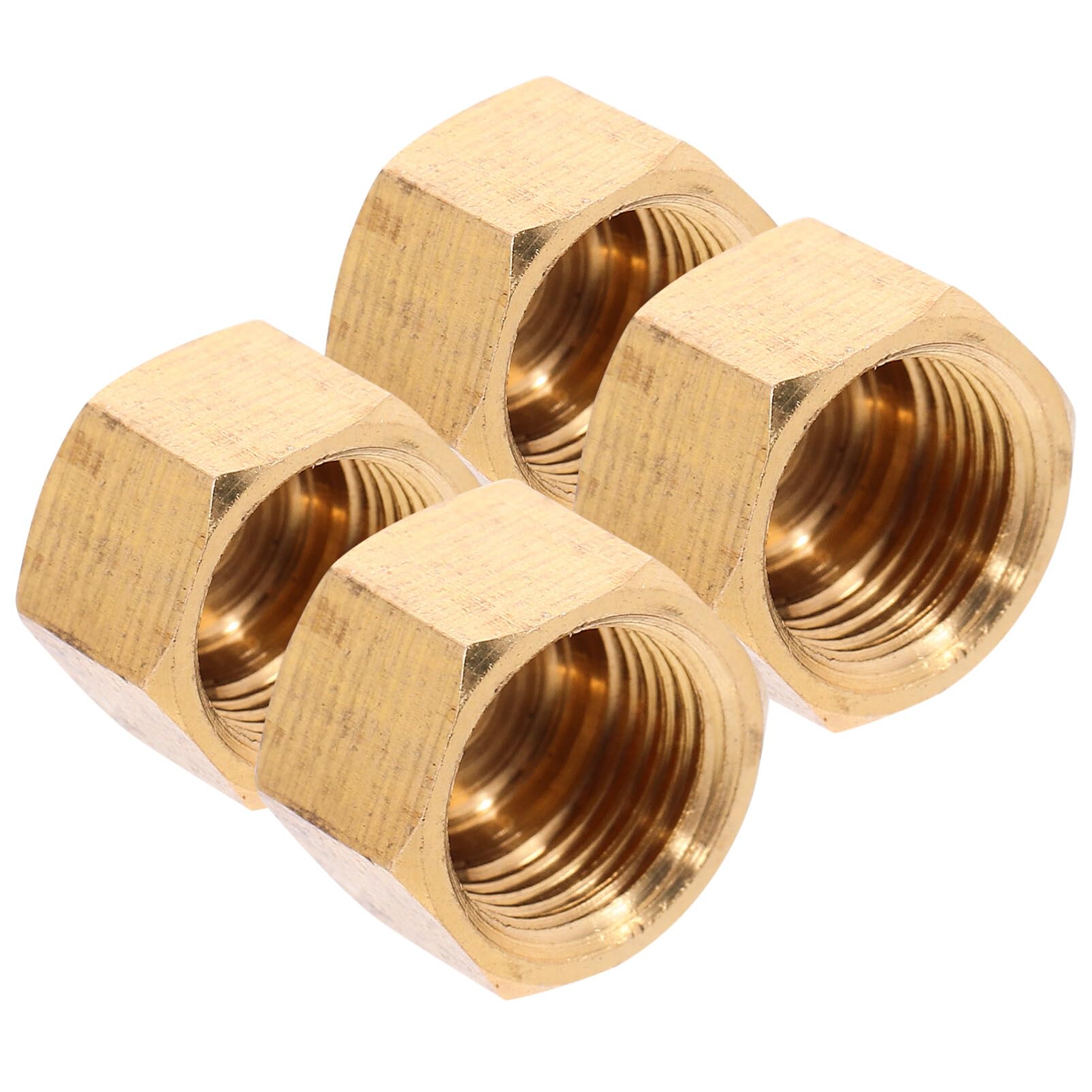 4pcs Brass Cap Gas Line Cap Cover Copper Compression Cap 1/8 Pipe Cap 1/8 Flare Cap Pipe Cap 1/8 Gas Line Cap Kit 1/8 Inch Compression Cap Pipe Cap Copper 1/8 Flare Nut