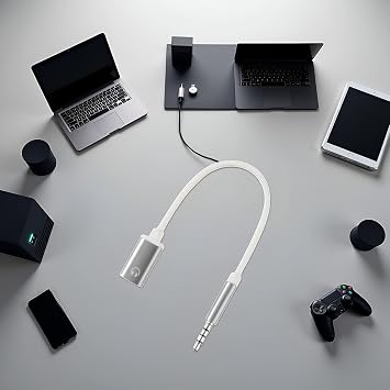 White 3.5mm Male to TypeC Female Audio Cable Cord 3.5mm Analog Cable Type-C Converter Earphone Adapter Compatible with MP3 Players, CD Players, Laptops, Tablets, Smartphone Headphone Adapters