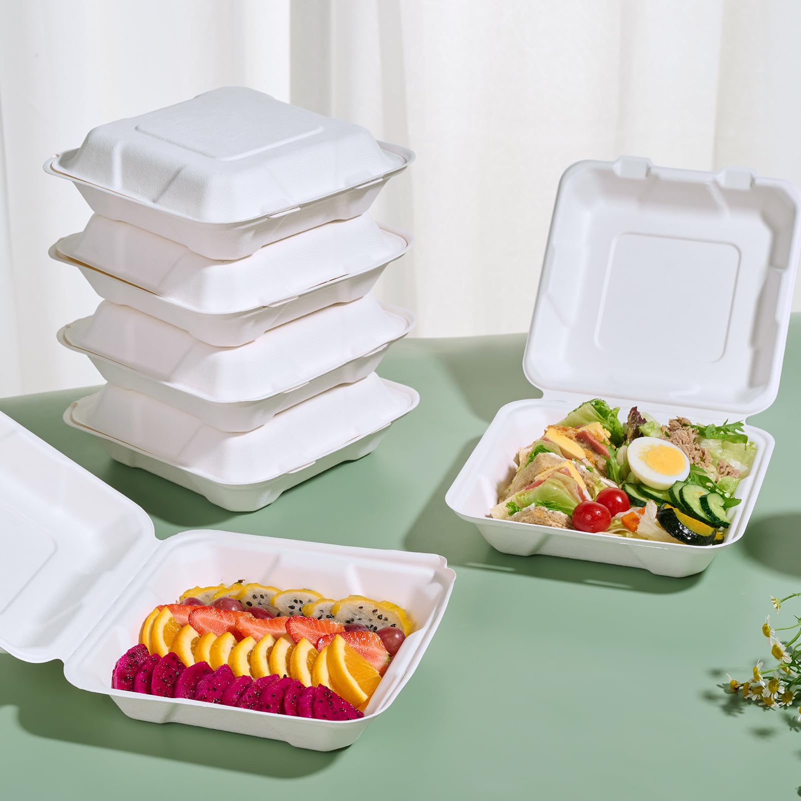 Amazon.com: JOLLY CHEF Clamshell Take Out Food Containers, [8 * 8