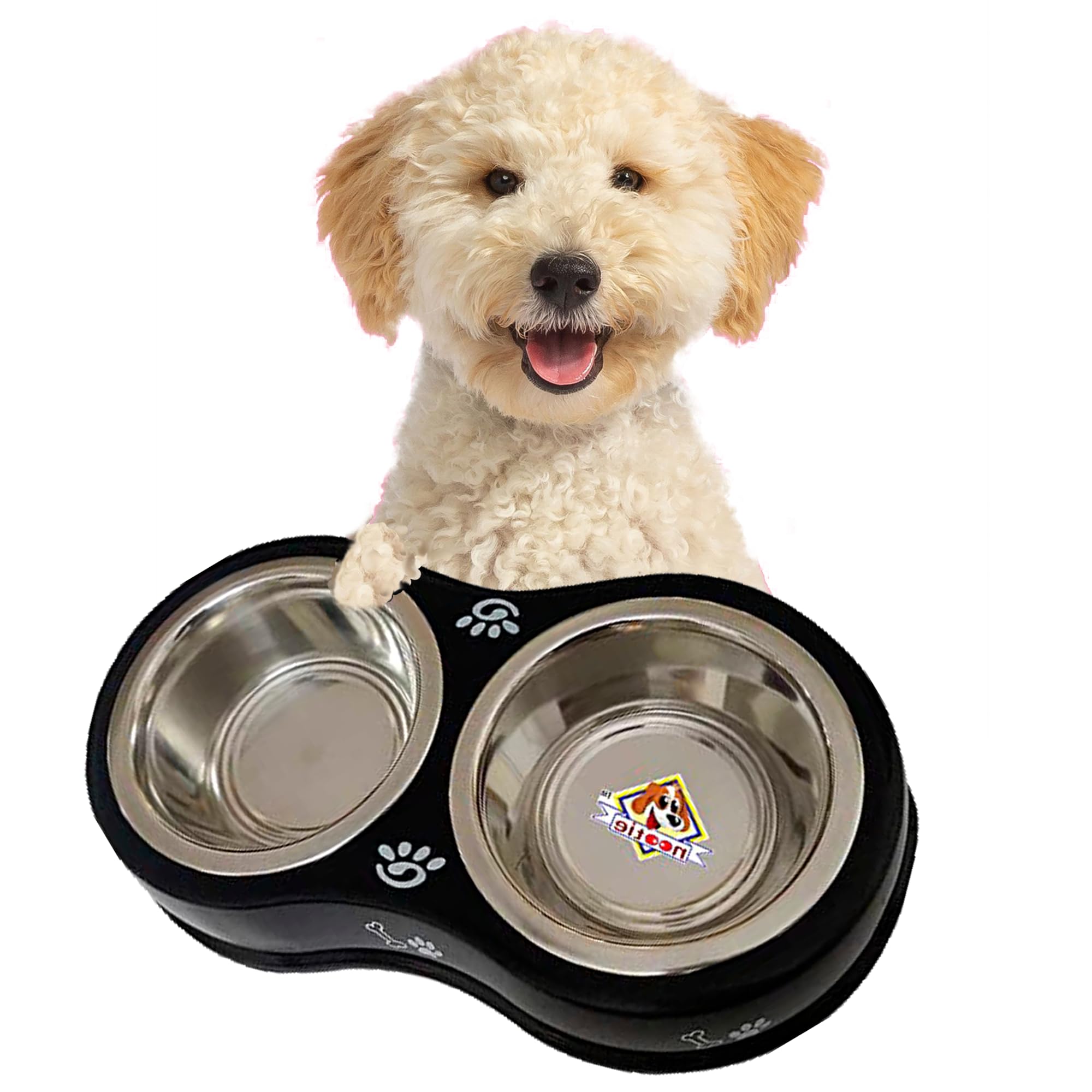 Nootie Dog Bowl Double Diners 2 x 250ml 1 Piece (Pearl White) (B09NM7YL7V) Amazon Price History, Amazon Price Tracker