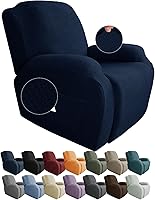 Vista 8 de JIVINER Fundas de sofá reclinable de 8 piezas, fundas elásticas de jacquard para sofá reclinable, fundas para sala de estar, protector suave de 3