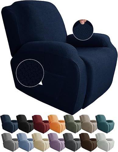 Miniatura 8 de JIVINER Fundas de sofá reclinable de 8 piezas, fundas elásticas de jacquard para sofá reclinable, fundas para sala de estar, protector suave de 3