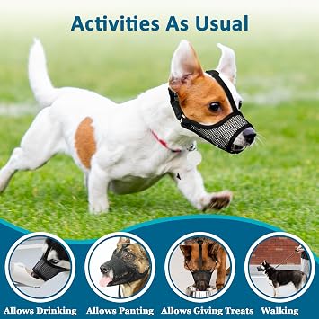 LUCKYPAW Mesh Muzzle for Large Medium Small Dog German Shepherd Labrador