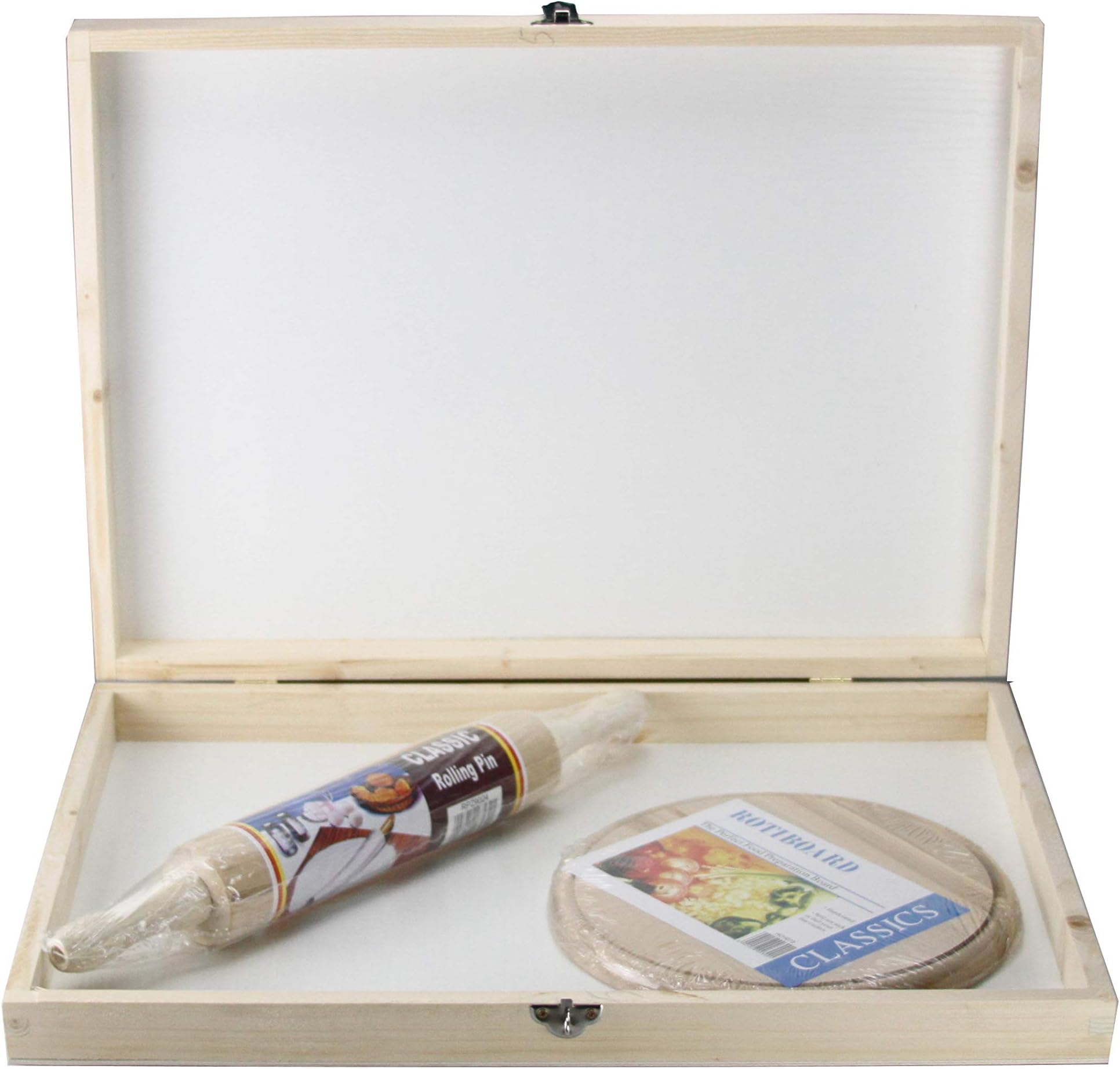 3PC Chapati Box Durable Roti Flour Box Chappati Box Atta Box Wooden Roti Board Rolling Pin