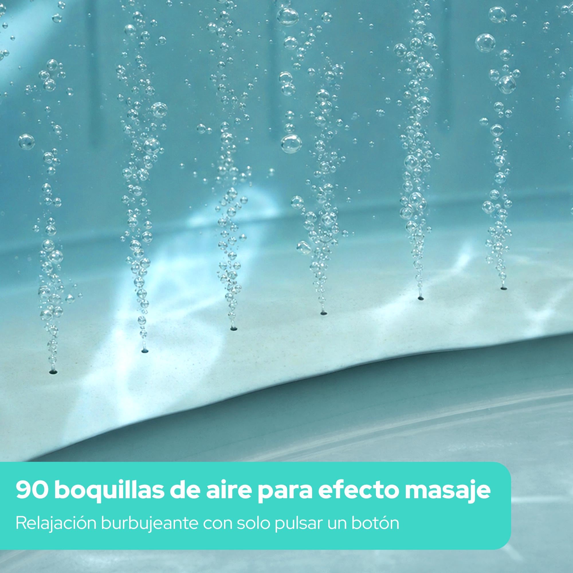 Arebos Bañera de hidromasaje con iluminación LED | SPA Hinchable | Interior y Exterior | 190x120 cm Ovalada | 2 Personas | 90 chorros de Masaje | con calefacción | 550 litros | Incl. Cubierta