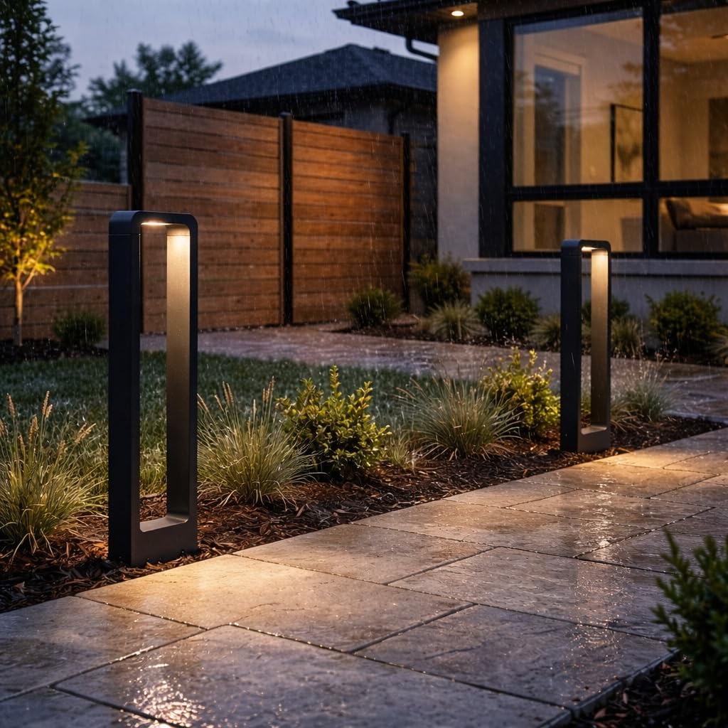 Alpinaluz Baliza LED Exterior 10W 65cm - Lámpara de Pie para Jardín y Caminos con Luz Cálida 3000K - Baliza Moderna en Aluminio Negro IP65 con Iluminación Descendente para Patio y Entrada