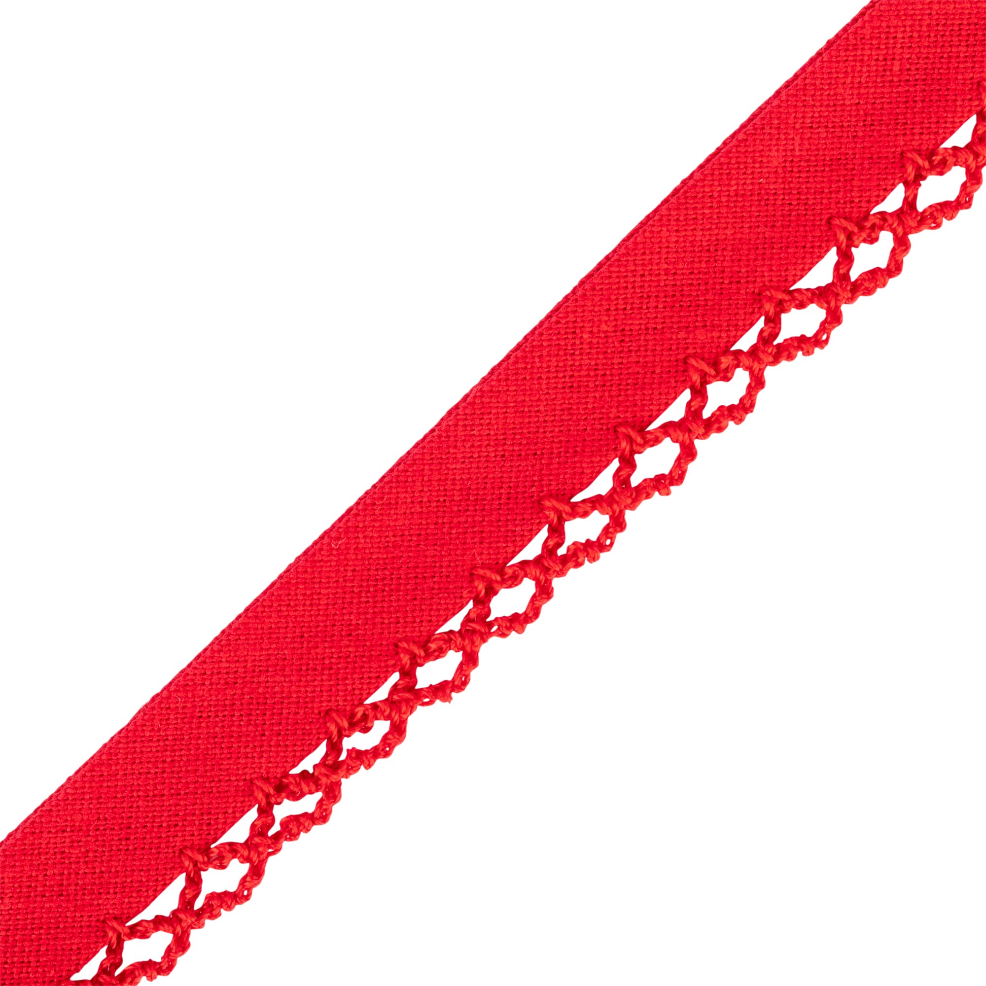 Picot Bias Binding – 12mm Wide Single Fold Bias Tape, Piping and Binding for Cushions, Seam Binding, Quilting Tape, Includes Seams Hand Cream for Sewing Comfort by Discount Fabrics LTD (Red,5m)