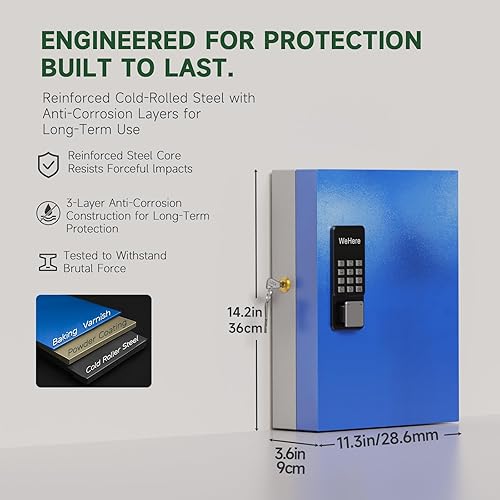 Miniatura 2 de WeHere Caja de 32 llaves (incluye soporte de pared, aplicación Bluetoothcontraseña de una sola vezcontrol remoto Wi-FiCódigo fijoDesbloqueo de