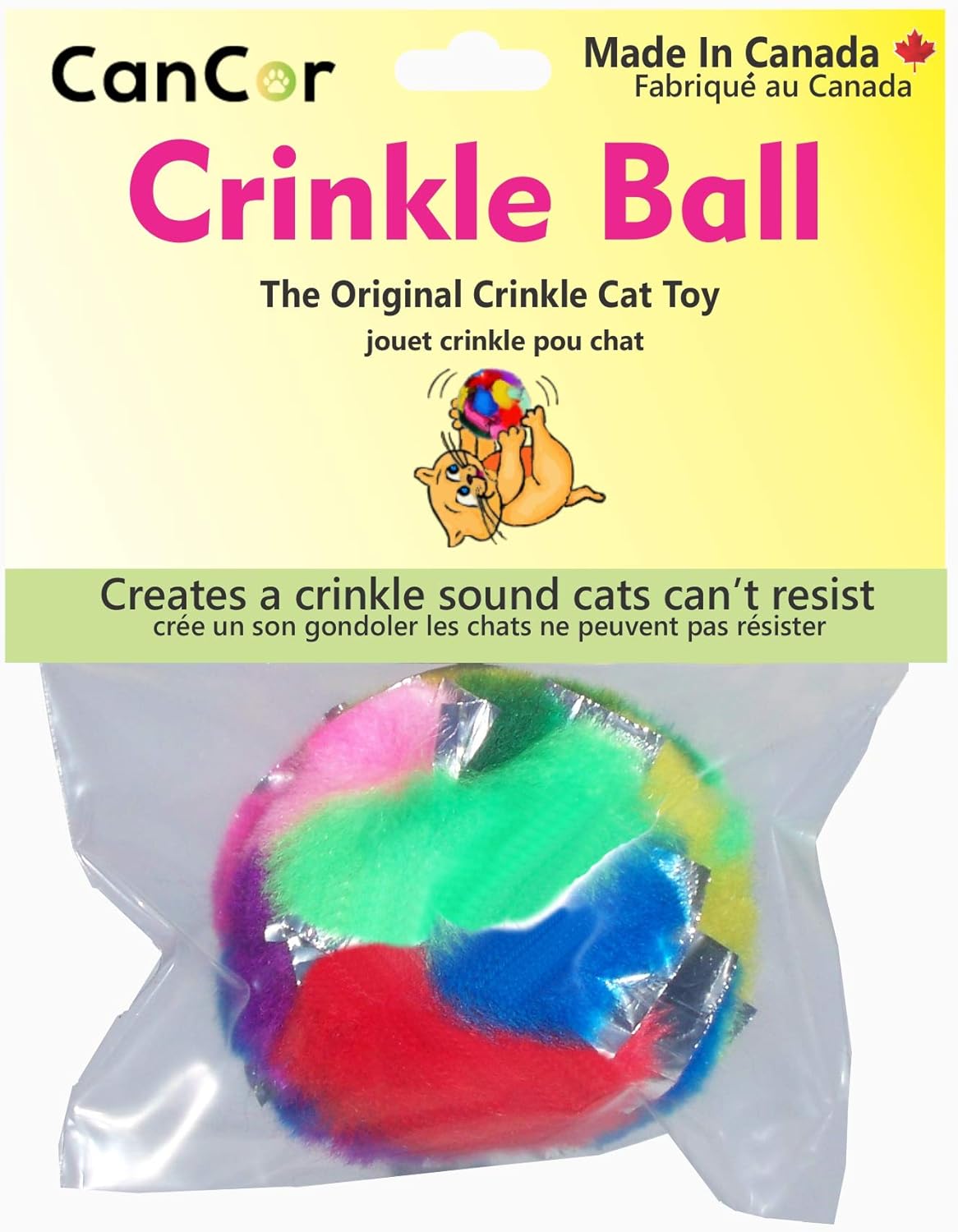 Cancor Innovations Crinkle Cat Toy for Cats, Soft Foil Tinsel Balls for