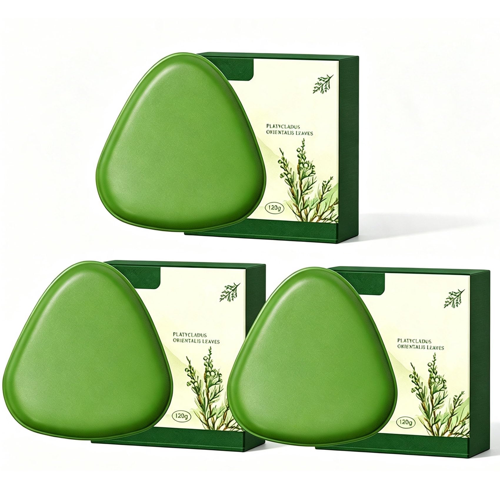 Shampoo solido alle erbe per capelli rinforzante, volumizzante (3Pcs) | Shampoo solido Nature Triangle, anti caduta e crescita dei capelli, pulizia delicata, per capelli diradati, donne e uomini