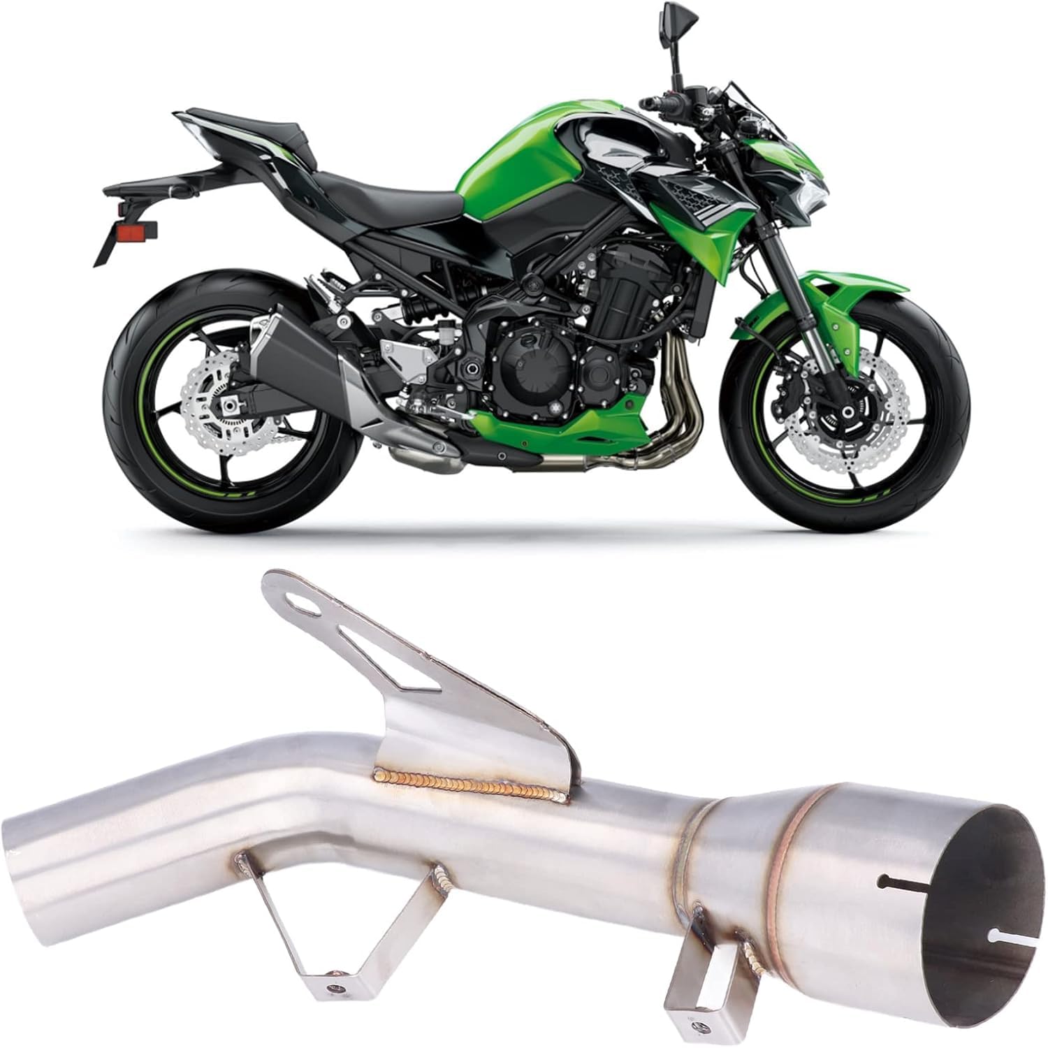 Tubo Centrale di Scarico Moto Aramox Sostituzione del Tubo di Collegamento Centrale in Acciaio Inossidabile 304 Resistente Al Calore per Z900 2017‑2021