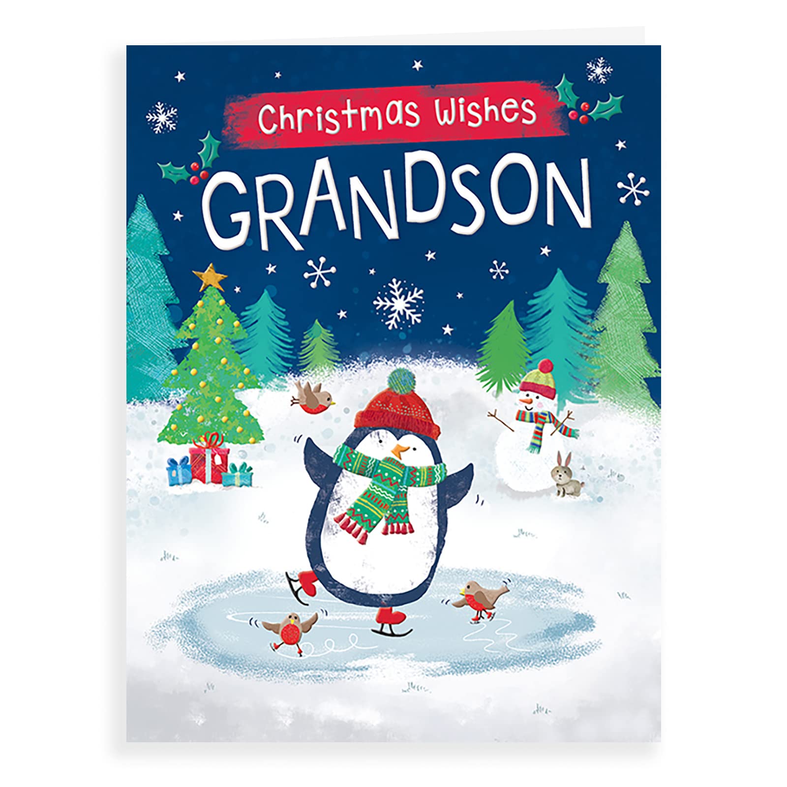 Piccadilly Greetings Piccadilly Greetings Character Christmas Card Grandson - 8 x 6 inches