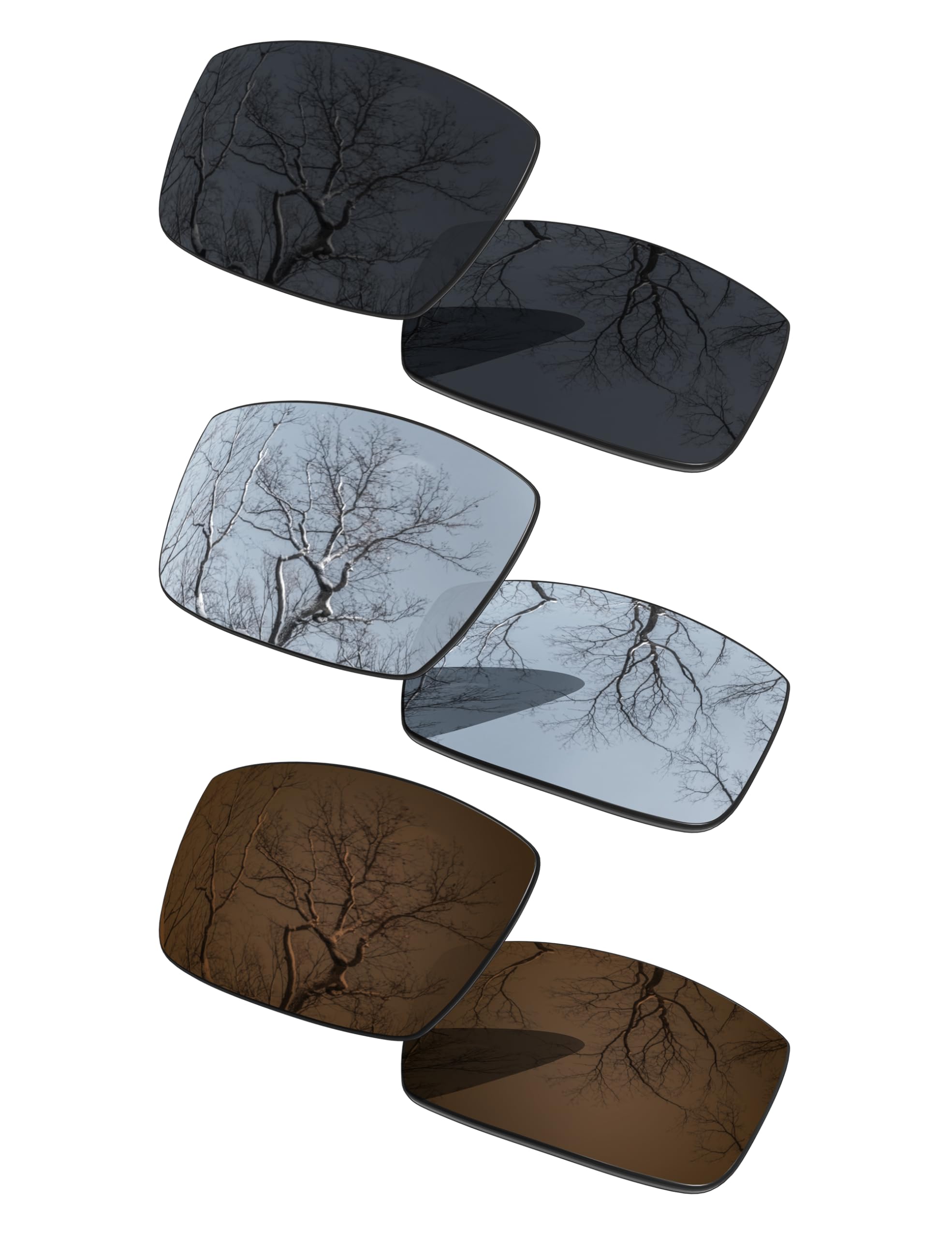 3 Pair Polarized Replacement Lenses for Oakley Gascan OO9014 Pack