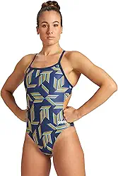 Maiô feminino com estampa de quebra-cabeças Challenge Back para natação competitiva ou casual, maiô feminino