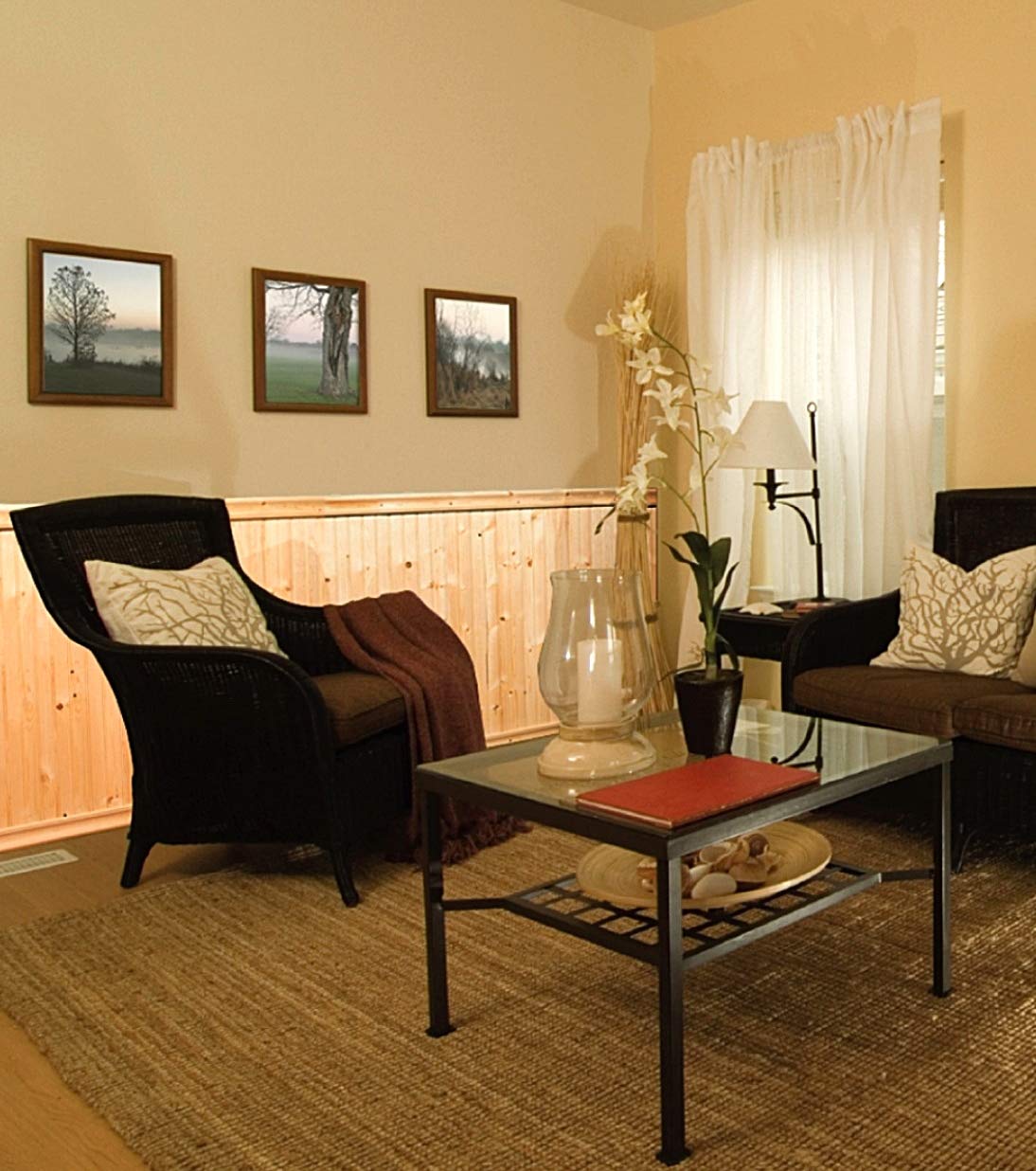 Allwood V-Groove Premium Nordic Pine Wainscot Kit, 48 Lineal Feet of Wall