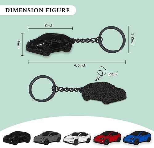 Miniatura 2 de Llavero para Tesla Model Y,Para Tesla Model Y Accesorios,Para Tesla Model 3 Model S Model X Model Y,Llavero de metal