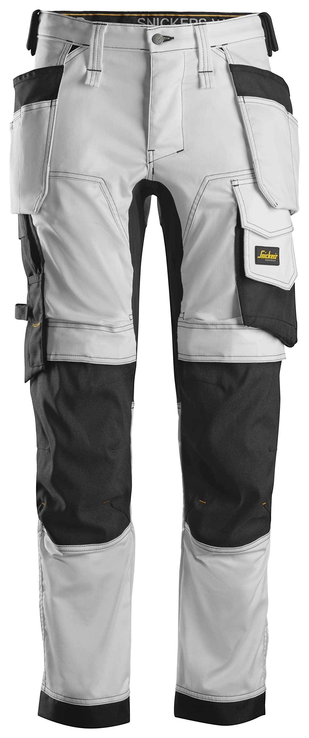 Snickers Workwear Men's White/Black Snickers 6241 Allroundwork, Stretch Trousers With Holster Pockets - 35W 30L