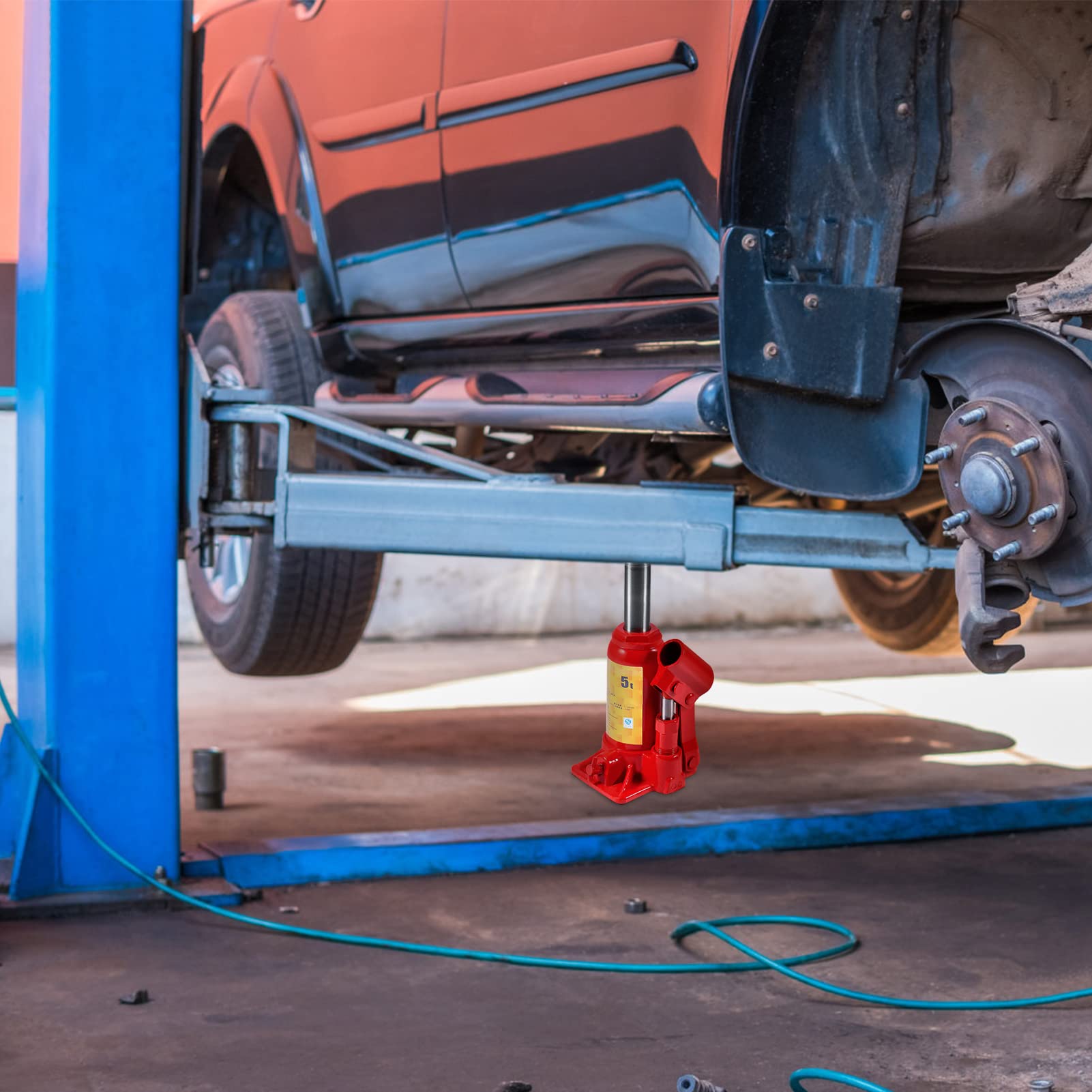 5T Martinetto Idraulico per Auto Furgoni Roulotte Trattori Cambiamento Pneumatico Professionale Sollevatore Idraulico a Bottiglia per Veicoli Pesanti